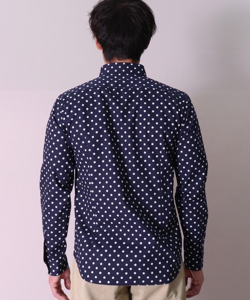 BAYBLO（ベイブロ）の「【日本製】ドット プリント ボタンダウン ブロード シャツ(GW)（シャツ/ブラウス・メンズ・ホワイト系1/ネイビー系1/ネイビー系2/ホワイト系2/ブラック系1/ブラック系2・LARGE/X-LARGE/MEDIUM）」の13枚目の写真
