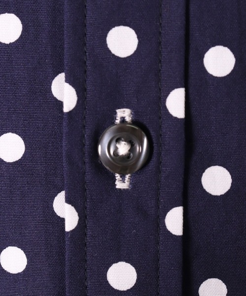 BAYBLO（ベイブロ）の「【日本製】ドット プリント ボタンダウン ブロード シャツ(GW)（シャツ/ブラウス・メンズ・ホワイト系1/ネイビー系1/ネイビー系2/ホワイト系2/ブラック系1/ブラック系2・LARGE/X-LARGE/MEDIUM）」の9枚目の写真