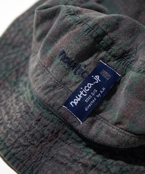 NAUTICA(ノーティカ)の「NAUTICA/ノーティカ Sulfur Dyed Madras Hat(ハット・メンズ・チャコールグレー/グリーン/ネイビー・フリ-)」の4枚目の写真
