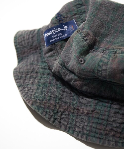 NAUTICA(ノーティカ)の「NAUTICA/ノーティカ Sulfur Dyed Madras Hat(ハット・メンズ・チャコールグレー/グリーン/ネイビー・フリ-)」の5枚目の写真