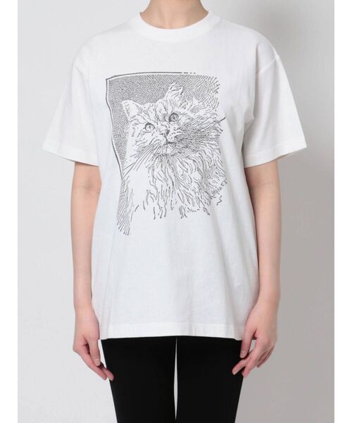 merry jenny（メリージェニー）の「CAT face Tee（Tシャツ/カットソー・レディース・チャコールグレー/オフホワイト/アイボリー・FREE）」の17枚目の写真