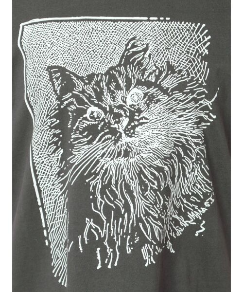merry jenny（メリージェニー）の「CAT face Tee（Tシャツ/カットソー・レディース・チャコールグレー/オフホワイト/アイボリー・FREE）」の11枚目の写真