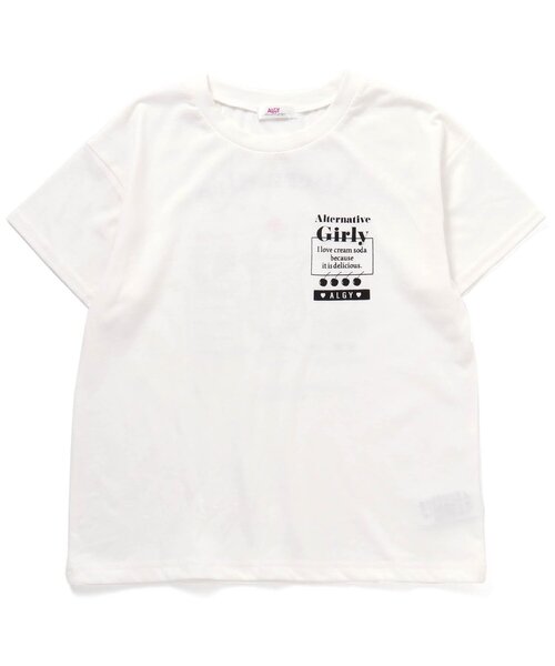 algy（アルジー）の「バックプリントT（Tシャツ/カットソー・キッズ・ミント/オレンジ/オフホワイト/ブラック・X-SMALL/XXX-SMALL/MEDIUM/XX-SMALL/SMALL）」の2枚目の写真