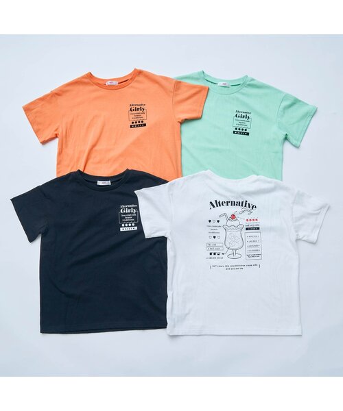 algy（アルジー）の「バックプリントT（Tシャツ/カットソー・キッズ・ミント/オレンジ/オフホワイト/ブラック・X-SMALL/XXX-SMALL/MEDIUM/XX-SMALL/SMALL）」の5枚目の写真