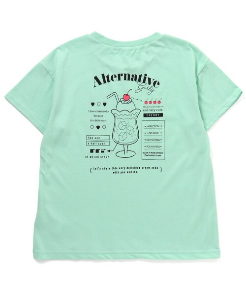 algy（アルジー）の「バックプリントT（Tシャツ/カットソー・キッズ・ミント/オレンジ/オフホワイト/ブラック・X-SMALL/XXX-SMALL/MEDIUM/XX-SMALL/SMALL）」の7枚目の写真