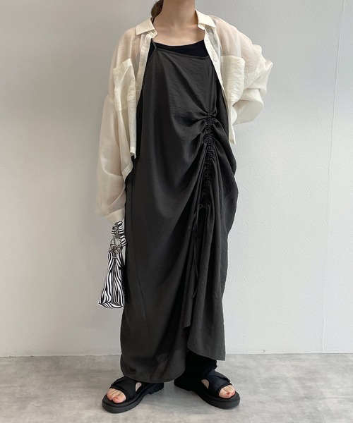 w closet(ダブルクローゼット)の「シアーリブフリーカットイージーパンツ(その他パンツ・レディース・ブラック/ピンク/オレンジ/ミント・FREE)」の18枚目の写真