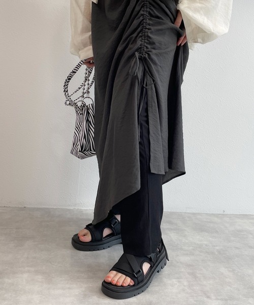 w closet(ダブルクローゼット)の「シアーリブフリーカットイージーパンツ(その他パンツ・レディース・ブラック/ピンク/オレンジ/ミント・FREE)」の17枚目の写真