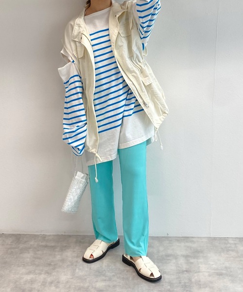 w closet(ダブルクローゼット)の「シアーリブフリーカットイージーパンツ(その他パンツ・レディース・ブラック/ピンク/オレンジ/ミント・FREE)」の21枚目の写真