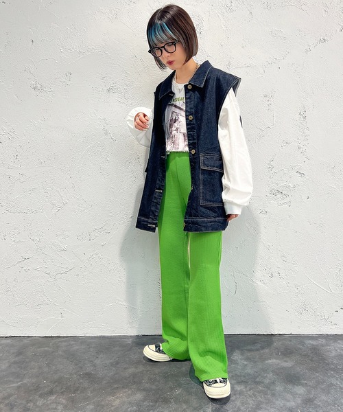 apres jour mignon（アプレジュールミニョン）の「ワッフルカラーパンツ【ZOZOTOWN限定アイテム】（その他パンツ・レディース・オレンジ/グリーン/イエロー/ピンク・SMALL/X-LARGE/MEDIUM）」の10枚目の写真