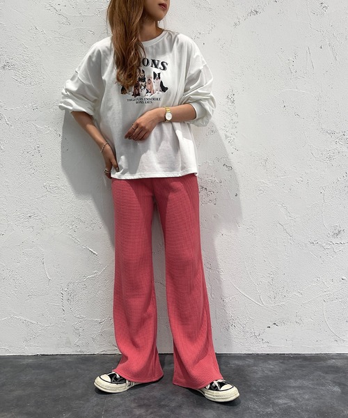 apres jour mignon（アプレジュールミニョン）の「ワッフルカラーパンツ【ZOZOTOWN限定アイテム】（その他パンツ・レディース・オレンジ/グリーン/イエロー/ピンク・SMALL/X-LARGE/MEDIUM）」の20枚目の写真