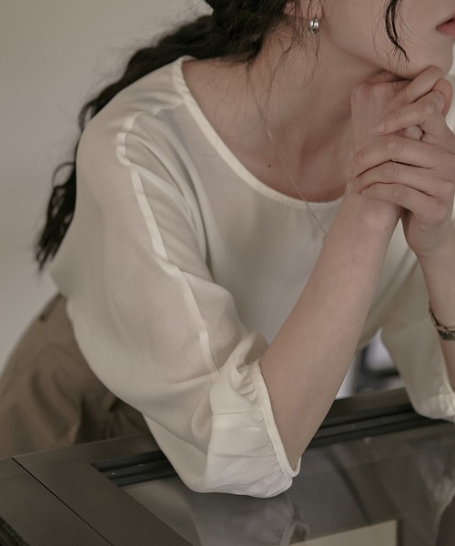 MUYMONA(ムイモナ)の「【MUYMONA】【2022SS】Linen boatneck blouse mmw22s025(シャツ/ブラウス・レディース・ホワイト/ブラック/イエロー・FREE)」の11枚目の写真