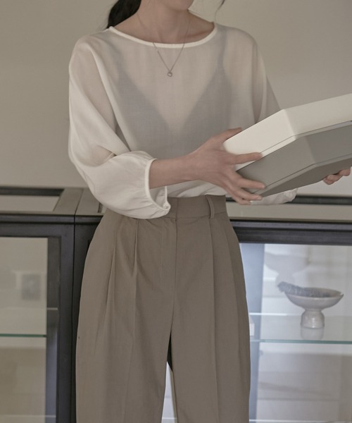 MUYMONA(ムイモナ)の「【MUYMONA】【2022SS】Linen boatneck blouse mmw22s025(シャツ/ブラウス・レディース・ホワイト/ブラック/イエロー・FREE)」の9枚目の写真