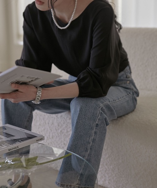 MUYMONA(ムイモナ)の「【MUYMONA】【2022SS】Linen boatneck blouse mmw22s025(シャツ/ブラウス・レディース・ホワイト/ブラック/イエロー・FREE)」の14枚目の写真