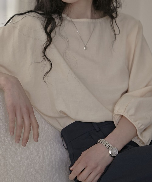 MUYMONA(ムイモナ)の「【MUYMONA】【2022SS】Linen boatneck blouse mmw22s025(シャツ/ブラウス・レディース・ホワイト/ブラック/イエロー・FREE)」の22枚目の写真