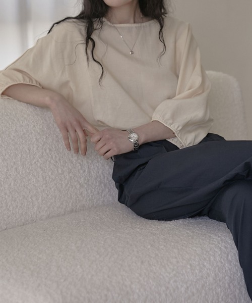MUYMONA(ムイモナ)の「【MUYMONA】【2022SS】Linen boatneck blouse mmw22s025(シャツ/ブラウス・レディース・ホワイト/ブラック/イエロー・FREE)」の21枚目の写真