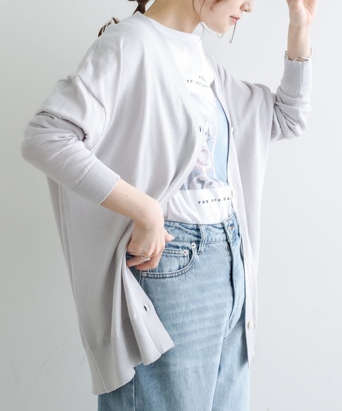 PUAL CE CIN(ピュアルセシン)の「機能素材カーディガン(カーディガン/ボレロ・レディース・ライトグレー/ブラック・FREE)」の2枚目の写真