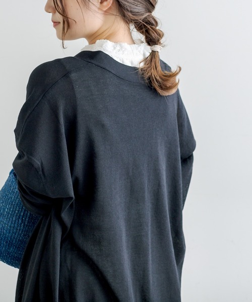 PUAL CE CIN(ピュアルセシン)の「機能素材カーディガン(カーディガン/ボレロ・レディース・ライトグレー/ブラック・FREE)」の5枚目の写真