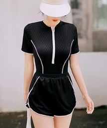 OSYAREVO | バックシャン ワッフルワンピース水着(水着)