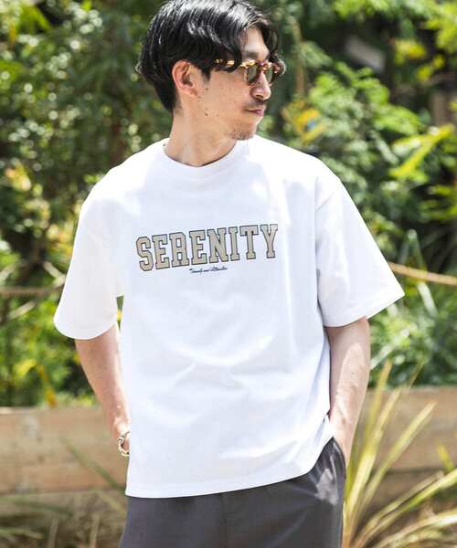 ITEMS URBANRESEARCH（アイテムズ アーバンリサーチ）の「ロゴプリント Tシャツ（Tシャツ/カットソー・メンズ・グレー/ベージュ/ホワイト・LARGE/MEDIUM）」の2枚目の写真
