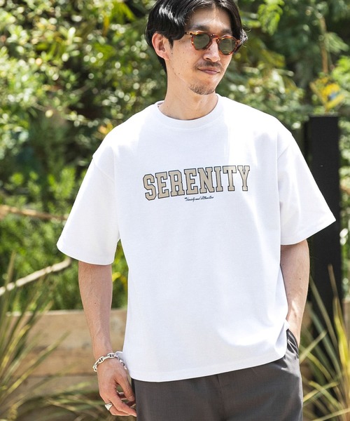 ITEMS URBANRESEARCH（アイテムズ アーバンリサーチ）の「ロゴプリント Tシャツ（Tシャツ/カットソー・メンズ・グレー/ベージュ/ホワイト・LARGE/MEDIUM）」の6枚目の写真