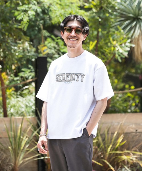 ITEMS URBANRESEARCH（アイテムズ アーバンリサーチ）の「ロゴプリント Tシャツ（Tシャツ/カットソー・メンズ・グレー/ベージュ/ホワイト・LARGE/MEDIUM）」の7枚目の写真