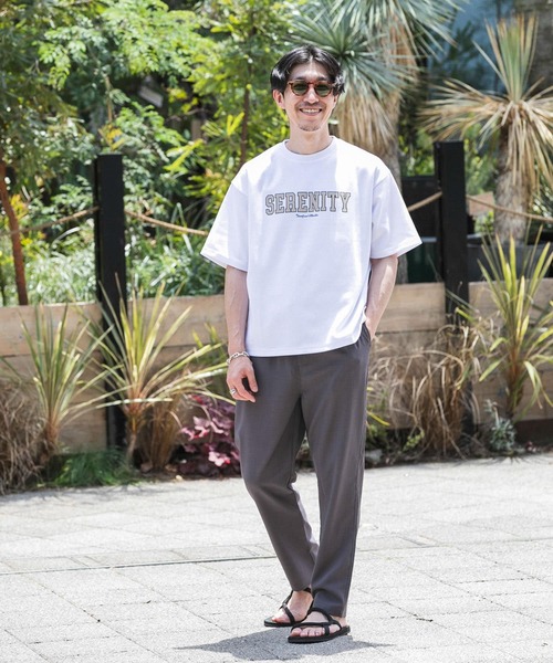 ITEMS URBANRESEARCH（アイテムズ アーバンリサーチ）の「ロゴプリント Tシャツ（Tシャツ/カットソー・メンズ・グレー/ベージュ/ホワイト・LARGE/MEDIUM）」の4枚目の写真
