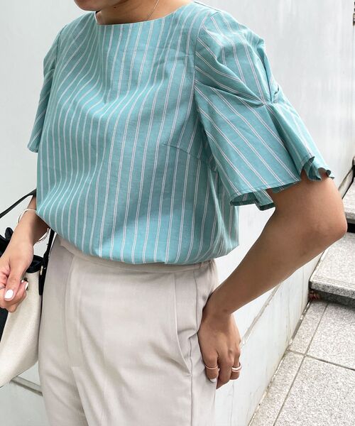 OPAQUE.CLIP（オペークドットクリップ）の「◆タックデザインスリーブブラウス【マルチファンクション/WEB限定サイズ】（シャツ/ブラウス・レディース・ブラック/レンガ/グリーン系その他4/ホワイト系/ブルー系7・40/38/42/36）」の13枚目の写真