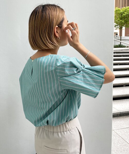 OPAQUE.CLIP（オペークドットクリップ）の「◆タックデザインスリーブブラウス【マルチファンクション/WEB限定サイズ】（シャツ/ブラウス・レディース・ブラック/レンガ/グリーン系その他4/ホワイト系/ブルー系7・40/38/42/36）」の21枚目の写真