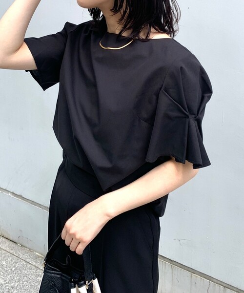 OPAQUE.CLIP（オペークドットクリップ）の「◆タックデザインスリーブブラウス【マルチファンクション/WEB限定サイズ】（シャツ/ブラウス・レディース・ブラック/レンガ/グリーン系その他4/ホワイト系/ブルー系7・40/38/42/36）」の7枚目の写真