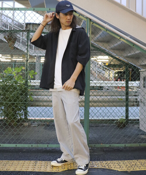 Purple&Yellow(パープルアンドイエロー)の「2WAYピーチスキンシャツ(裏毛フード+バンドカラーシャツ)(シャツ/ブラウス・メンズ・ブラック/ピンク/グリーン・MEDIUM/LARGE/X-SMALL/SMALL)」の12枚目の写真