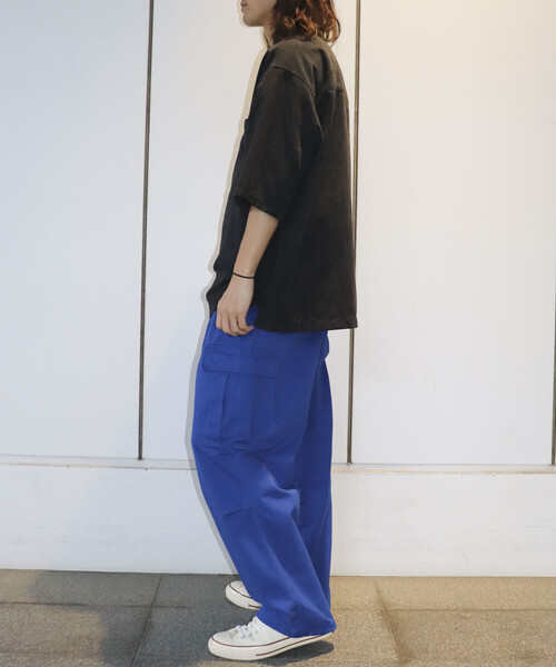 Purple&Yellow(パープルアンドイエロー)の「2WAYピーチスキンシャツ(裏毛フード+バンドカラーシャツ)(シャツ/ブラウス・メンズ・ブラック/ピンク/グリーン・MEDIUM/LARGE/X-SMALL/SMALL)」の19枚目の写真