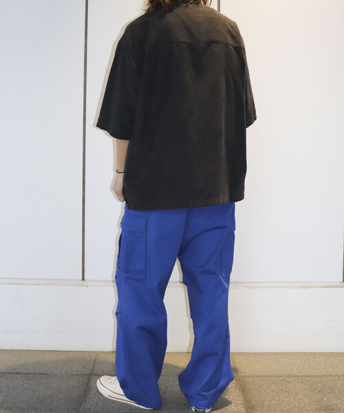Purple&Yellow(パープルアンドイエロー)の「2WAYピーチスキンシャツ(裏毛フード+バンドカラーシャツ)(シャツ/ブラウス・メンズ・ブラック/ピンク/グリーン・MEDIUM/LARGE/X-SMALL/SMALL)」の20枚目の写真