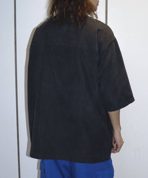 Purple&Yellow(パープルアンドイエロー)の「2WAYピーチスキンシャツ(裏毛フード+バンドカラーシャツ)(シャツ/ブラウス・メンズ・ブラック/ピンク/グリーン・MEDIUM/LARGE/X-SMALL/SMALL)」の21枚目の写真