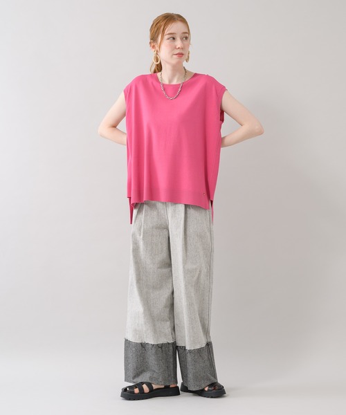 Dignite collier（ディニテコリエ）の「Dignite collier スリーブレスプルオーバー（Tシャツ/カットソー・レディース・ブラック/ブルー/ピンク・FREE）」の5枚目の写真