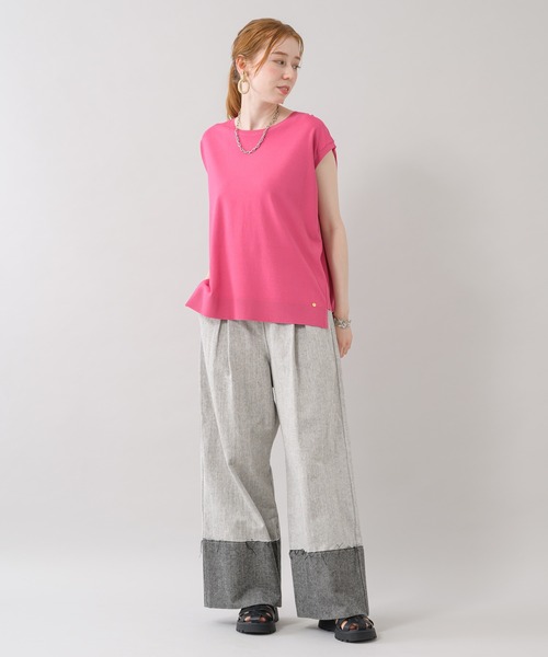 Dignite collier（ディニテコリエ）の「Dignite collier スリーブレスプルオーバー（Tシャツ/カットソー・レディース・ブラック/ブルー/ピンク・FREE）」の6枚目の写真