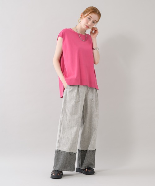 Dignite collier（ディニテコリエ）の「Dignite collier スリーブレスプルオーバー（Tシャツ/カットソー・レディース・ブラック/ブルー/ピンク・FREE）」の7枚目の写真