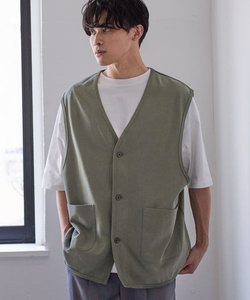 LOWRYS FARM(ローリーズファーム)の「カットステッチベスト 299368(ベスト・メンズ・ブラック/グリーン・MEDIUM/LARGE)」の2枚目の写真