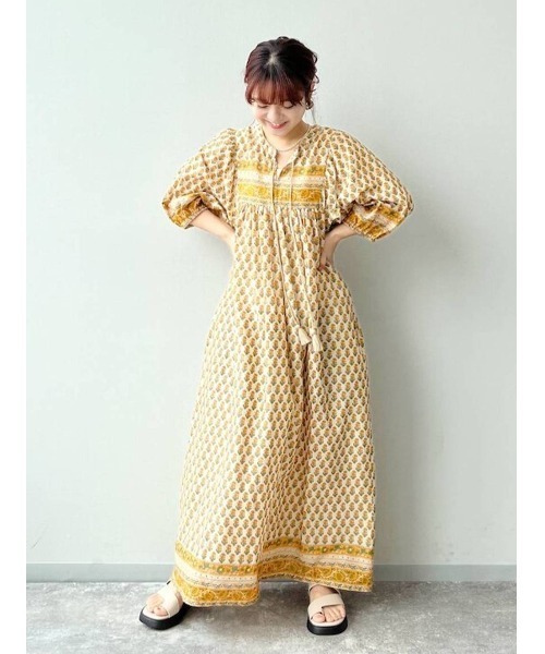 phoochanNo.T2509インド生地ワンピース タッセル付き phoochan様専用No