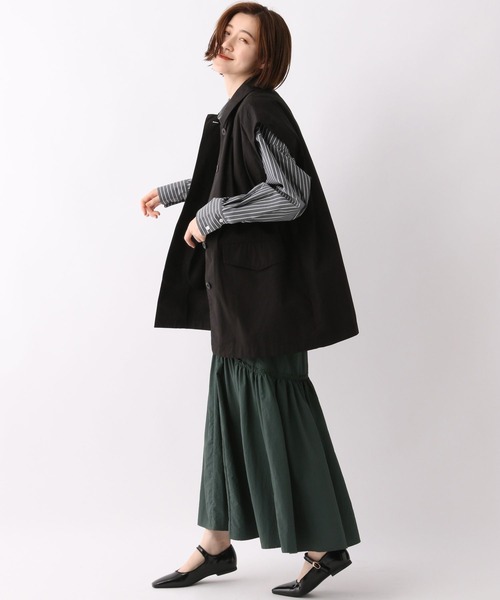 A part by（アパートバイ）の「ベストにもなる／【一部店舗限定】2WAYミリタリージャケット　127084（ミリタリージャケット・レディース・ブラック/カーキ・FREE）」の7枚目の写真