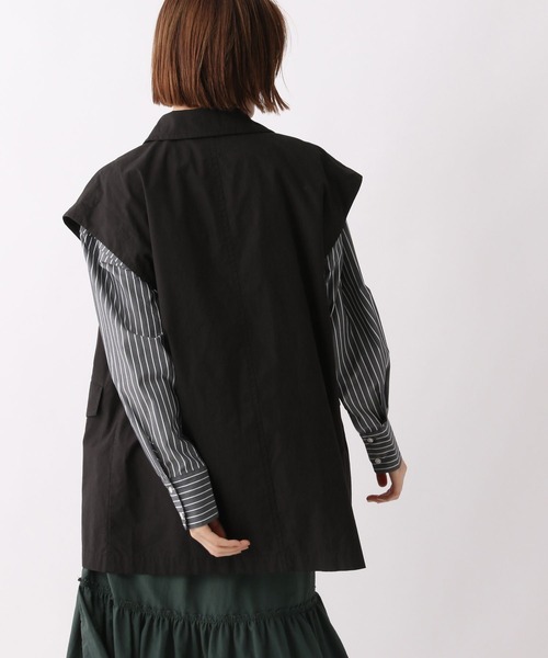 A part by（アパートバイ）の「ベストにもなる／【一部店舗限定】2WAYミリタリージャケット　127084（ミリタリージャケット・レディース・ブラック/カーキ・FREE）」の10枚目の写真