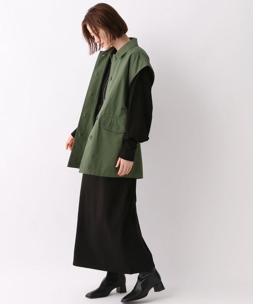 A part by（アパートバイ）の「ベストにもなる／【一部店舗限定】2WAYミリタリージャケット　127084（ミリタリージャケット・レディース・ブラック/カーキ・FREE）」の12枚目の写真