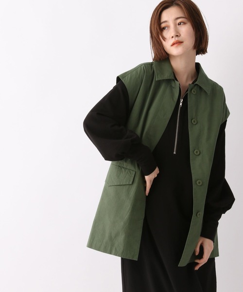 A part by（アパートバイ）の「ベストにもなる／【一部店舗限定】2WAYミリタリージャケット　127084（ミリタリージャケット・レディース・ブラック/カーキ・FREE）」の13枚目の写真