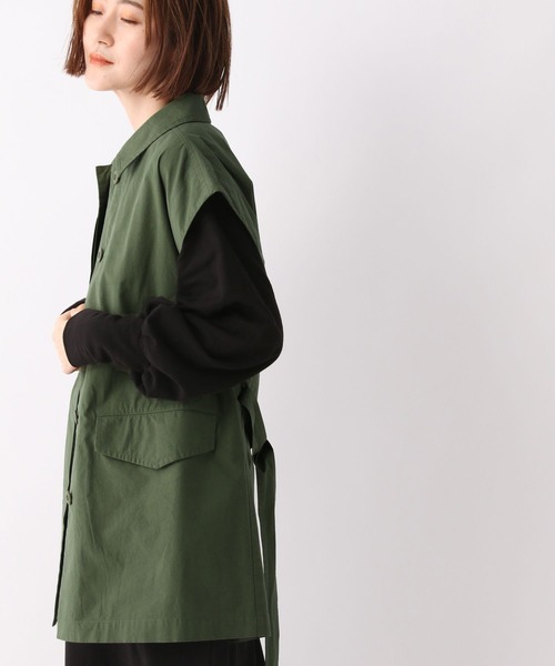 A part by（アパートバイ）の「ベストにもなる／【一部店舗限定】2WAYミリタリージャケット　127084（ミリタリージャケット・レディース・ブラック/カーキ・FREE）」の14枚目の写真