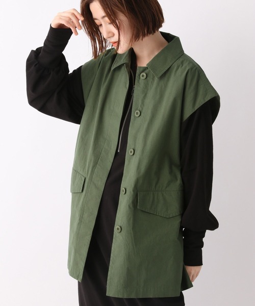 A part by（アパートバイ）の「ベストにもなる／【一部店舗限定】2WAYミリタリージャケット　127084（ミリタリージャケット・レディース・ブラック/カーキ・FREE）」の15枚目の写真