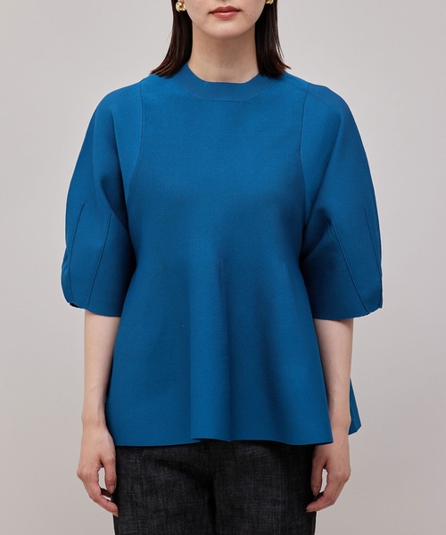 ROPE'(ロペ)の「【秋の新作】フルニードルフォルムペプラムニット(Tシャツ/カットソー・レディース・スミクロ/ワイン/ブルー系その他4・38)」の6枚目の写真