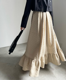Ameri | JACQUARD RUFFLED HEM SKIRT(スカート)