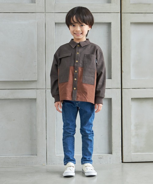 MAKE YOUR DAY(メイクユアデイ)の「ワークシャツジャケット■100~140cm(シャツ/ブラウス・キッズ・ダークブラウン/ネイビー・100/140/110/130/120)」の5枚目の写真