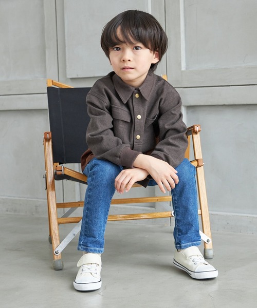 MAKE YOUR DAY(メイクユアデイ)の「ワークシャツジャケット■100~140cm(シャツ/ブラウス・キッズ・ダークブラウン/ネイビー・100/140/110/130/120)」の8枚目の写真