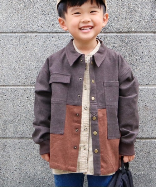 MAKE YOUR DAY(メイクユアデイ)の「ワークシャツジャケット■100~140cm(シャツ/ブラウス・キッズ・ダークブラウン/ネイビー・100/140/110/130/120)」の20枚目の写真