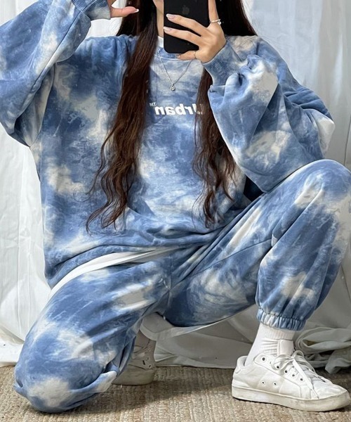 セール】【2点SET】タイダイ セットアップ トレーナー＆パンツセット